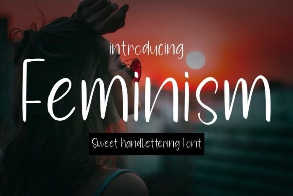 Feminism: A Playful Display Font for Handmade Labels, Invitations, and More